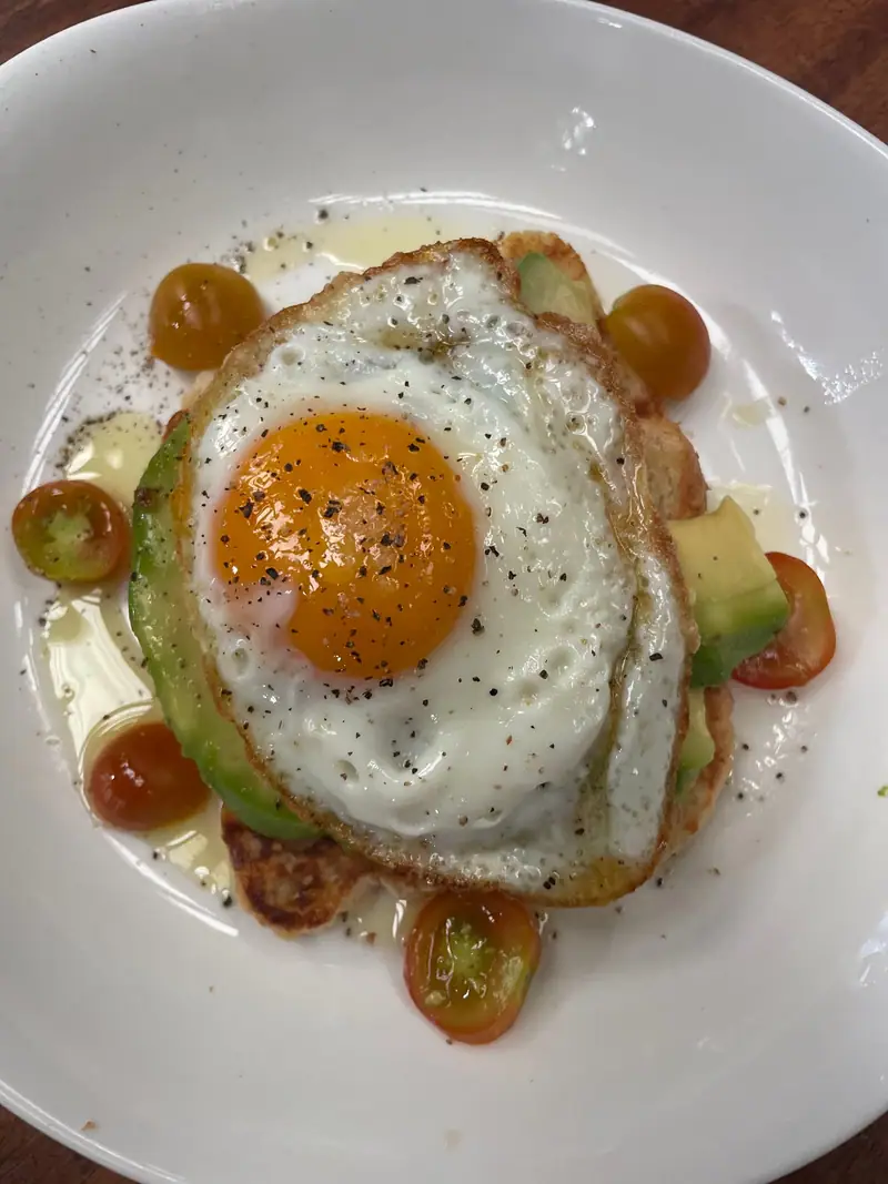A breakfast plate with a fried egg
