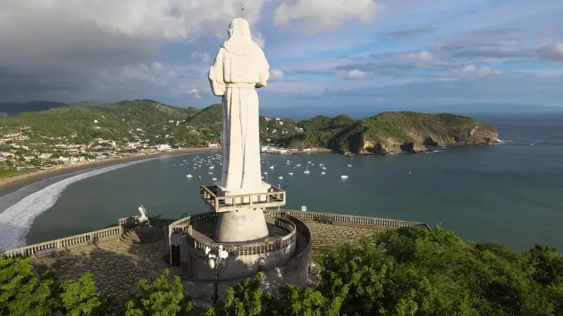 The Christ of Mercy above the bay of San Juan del Sur